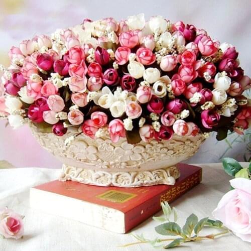 New Hot 15 Heads Fake Roses Flower Bract Simulation Flowers Silk Rose Flowers For Decorative Home Wedding Party Festival P0.5