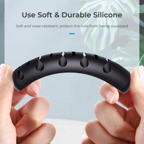 Cable organizer Silicone USB Cable Winder Flexible Management Clips for Office Home Mouse Earphone Holder phone cable organizer