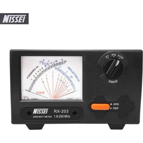 Original NISSEI RX-203 SWR/Watt Meter 1.8-200Mhz Short Wave UV Standing RX203 Digital Power Watt Meter for Radio Walkie Talkie