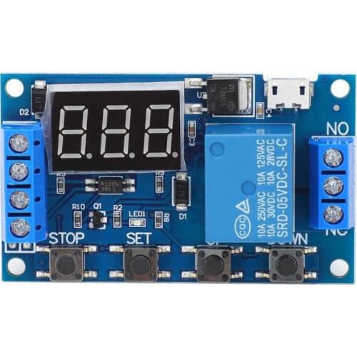 Relay Board Cycle Timing Circuit Switch Timer Delay Trigger Module 6-30V Micro USB 5V JZ-801 Relay Board