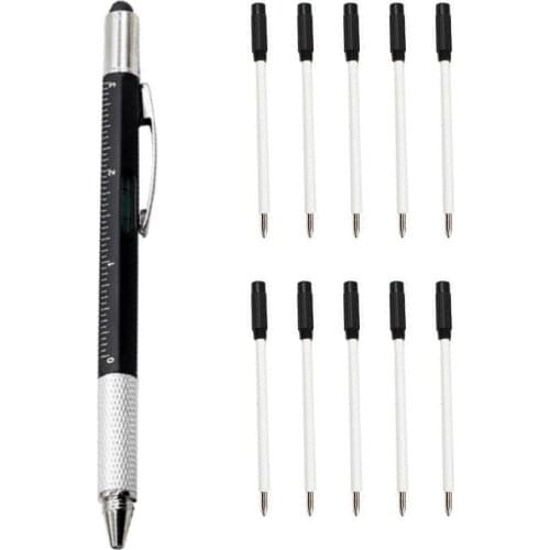 Screwdriver Ruler Pen Touch Screen Tool Pens With Scale Stylus Pen Multifunction Tool Ballpoint Pen 1 Pen+10 Replacement Refill