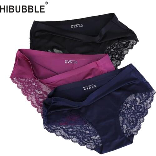 Sexy Lace Panties Women Seamless Underwear Briefs Nylon Silk for Ladies Bikini Cotton Transparent Lingerie Plus Size briefsM-XXL