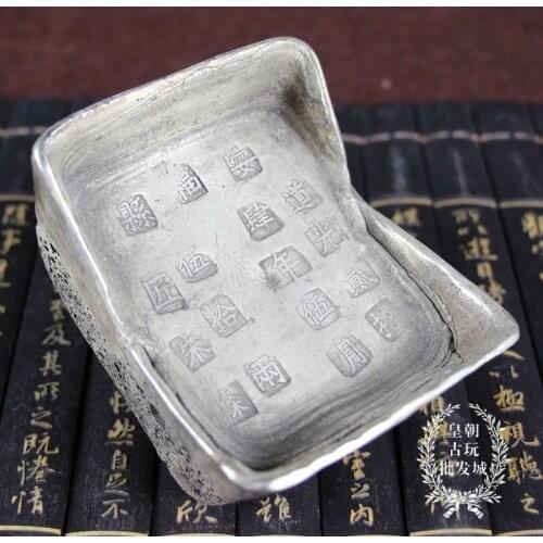 Randomly send 1pcs china antique collectibles big silver bar,Silver ingot COINS home decoration metal handicraft