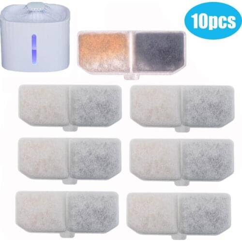10pcs Cat Water Fountain Replacement Activated Carbon Filters Rectangle Pets Dogs Water Drinking Fountain Dispenser