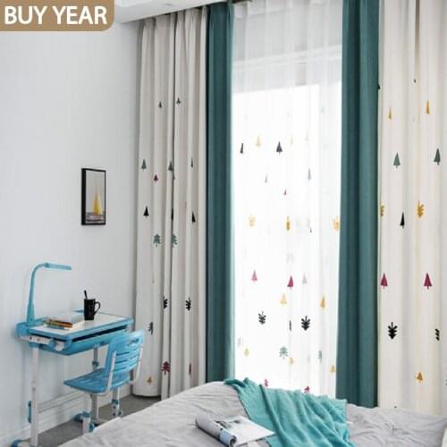 Modern Curtains for Living Dining Room Bedroom European-style Pastoral Blackout Curtains Suitable for Childrens Room Curtains