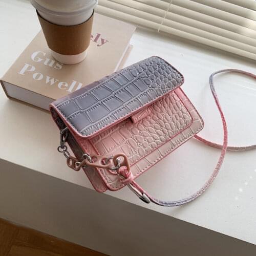 Shoulder Bag Crossbody Bags Women Handbag Purse Fashion Designer Women Bag Gradient Stone Pattern Acrylic Chain 2021 PU Leather