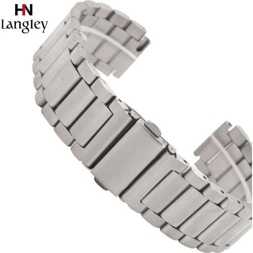 High Quality Stainless Steel Watchband For Wristwatch Straps Rose Gold Silver Folding Buckle Watches Accessories