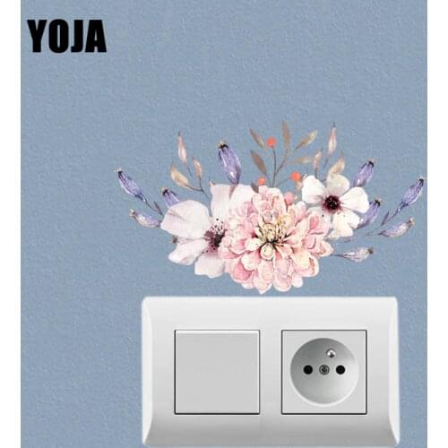 YOJA Beautiful Artisitical Flowers Plant Fashion Design Switch Sticker Home Decorative Wall Decal PVC 13SS0075
