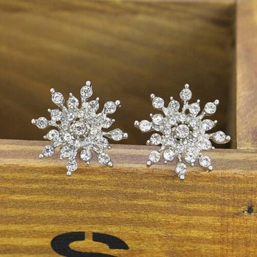 Crystal Statement Earrings Lady Fashion Earrings Exquisite Crystal Bright Crystal Snowflake Earrings Jewelry Wholesale
