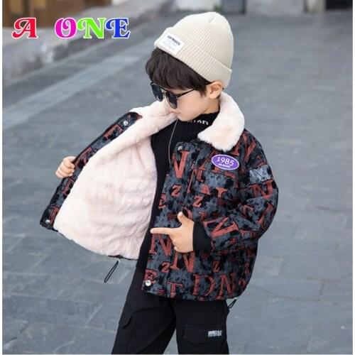 Winter boy coat kids jacket kids coat faux fur coat kids winter clothes casual Thickening and flanging boy clothing