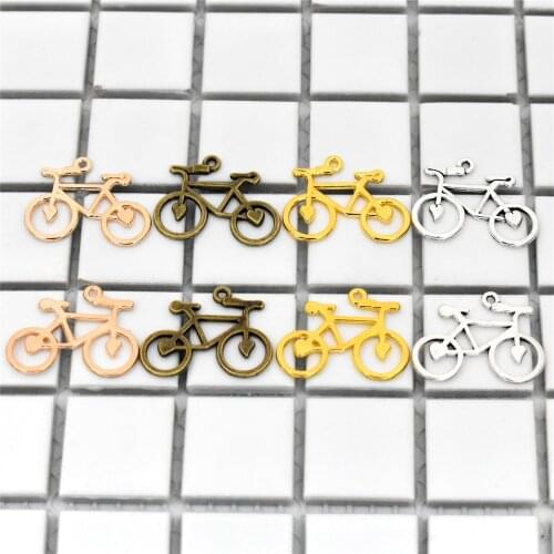 20pcs/lot 23x31x2mm Retro Alloy Pendants,4 Colors Plated Bike Charms Pendants For Making Handmade Jewelry