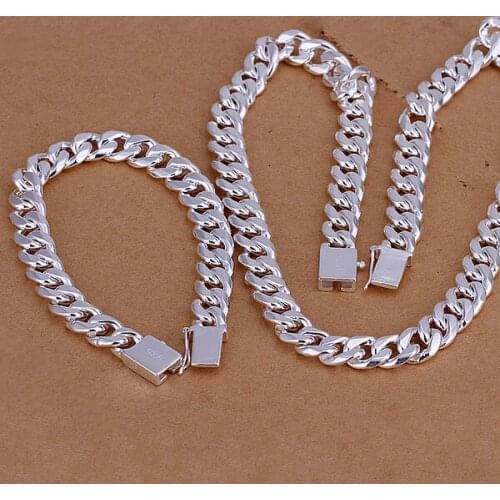 2019 new Fine jewelry 100% Fine 925 sterling silver men jewelry set mens Christmas gift