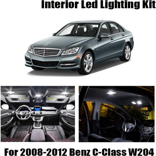 22pcs White Canbus No Error LED Interior Reading Dome Map Light Bulbs Accessories Kit For 2008-2012 Mercedes Benz C-Class W204