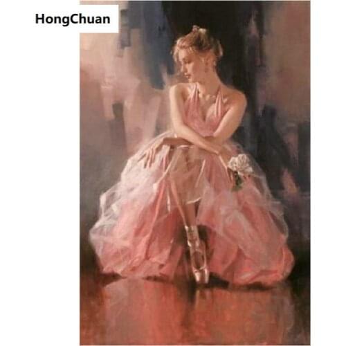 Fast delivery 5D square/round diamond embroidery dance painted woman figure mosaic cross diamond painting decoration mural gift