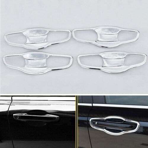 8pcs Chrome ABS Shiny Silver Door Handle Bowl Cover Trim Molding Decoration For Honda CRV 2017 Car Styling Covers Accessories