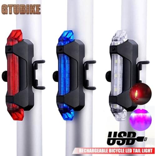 Rechargeable Bicycle Bike Light LED Taillight Rear Tail Safety Warning Cycling Portable Seatpost Light USB