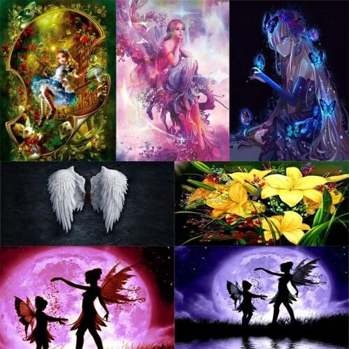 Diamond Mosaic Butterfly Girl Diamond Painting Diamond Inlay DIY Full Diamond Embroidery Living Room Home Decoration