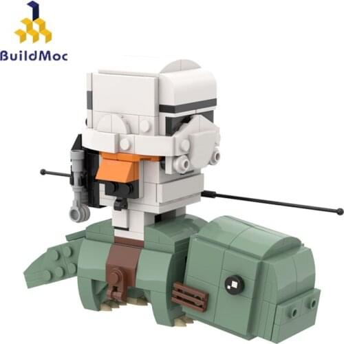 BuildMoc Star Movie Figures Sandtrooper on Dewback Brickheadz Building Blocks Soldier Figure Model Bricks Kid Toys For Children