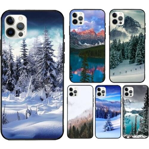 Pine Tree Forest Mountain Peak Fundas For iPhone 12 Pro Max Mini XR X XS Max SE 2020 6S 7 8 Plus 11 Pro Max Phone Case