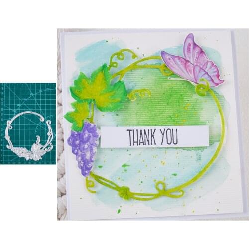 Flower leaf wreath circle Metal Cutting Dies leaves Rattan Mould Scrapbook Dies for Stamp Greet Card Making Cut Paper Craft 2021