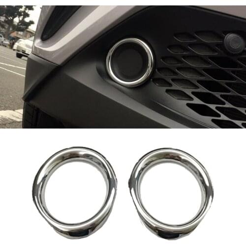 For Toyota C-HR CHR 2017 2018 Car styling ABS Chrome cover trim front head fog light lamp frame stick part 2pcs