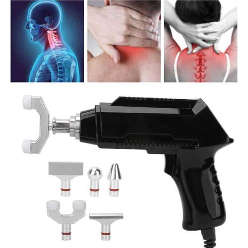 Electric Spine Massager Gun Heat-Resisting Spine Chiropractic Adjusting Corrector Instrument With 6Heads Therapy Spine Activator