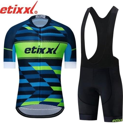 ETIIXXL 2021 Cycling Jersey Set Men Short Sleeve MTB Bike Clothing Ropa Ciclismo Team Downhill Bicycle Jersey Maillot Ciclismo