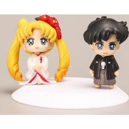 Bandai Beauty Warrior Figure Kimono Wedding Dress Chiba Mamoru Sailor Moon Doll Toy Decoration Action Figures Toys