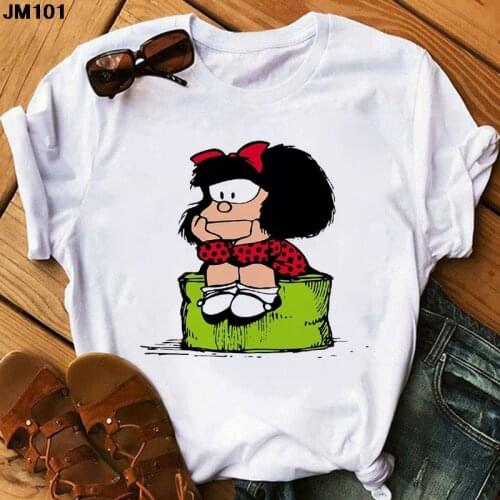 Anime Pattern Print Womens Tshirt Harajuku Woman Short Sleeve Tops White Tees Fashion Streetwear Kawaii Female Clothing T-shirt