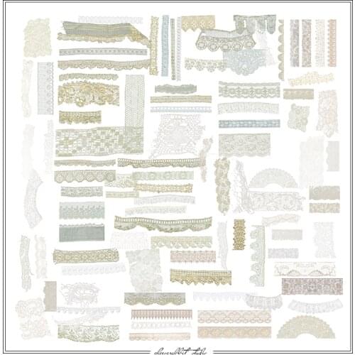 KLJUYP Retro Lace Vellum Stickers for Scrapbooking Happy Planner/Card Making/Journaling Project