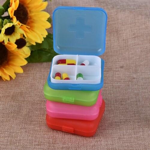 4 Slots Container Pill Box Portable Pill Cases Travel Dispen Storage Container Medicine Colorful Drug Dispenser Packing Containe