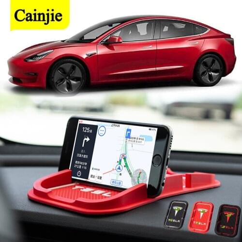Phone Mat Anti-skid Silicone Mat For Tesla Dashboard Non Slip Pad Car Accessories GPS Phone Holder For iPhone Samsung Huawei