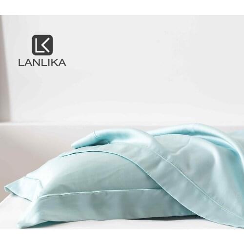 Lanlika Beauty 100% Silk Mint Green Pillowcase 6A Grade 25 Momme Silk Pillow Cover Women Silky Healthy Pillow Case For Gift