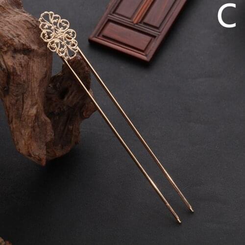 Chinese Vintage Style Hair Stick Metal Hairpins U shape Hair Sticks Pins Women Hair Fork Elegant Jewelry Headwear Accessories