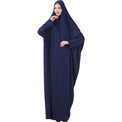 Women Muslim One Piece Prayer Dress Long Jilbab Islamic Clothes Hajj and Umrah Prayer Outfit Long Khimar Niqab Headcover Saudis