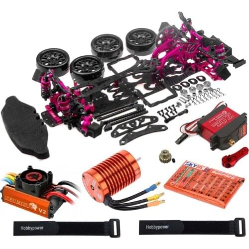 Alloy & Carbon Drift Racing Chassis Kit Leopard 60A ESC 4730KV Motor DS3218MG Servo for 1/10 SAKURA D4 RWD
