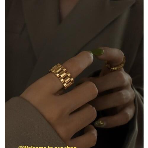 New Charm Link Lady Finger Ring Jewelry Gift Shiny Handmade Titanium Steel Speedometer Wedding Fashion Ring Anniversary Gift