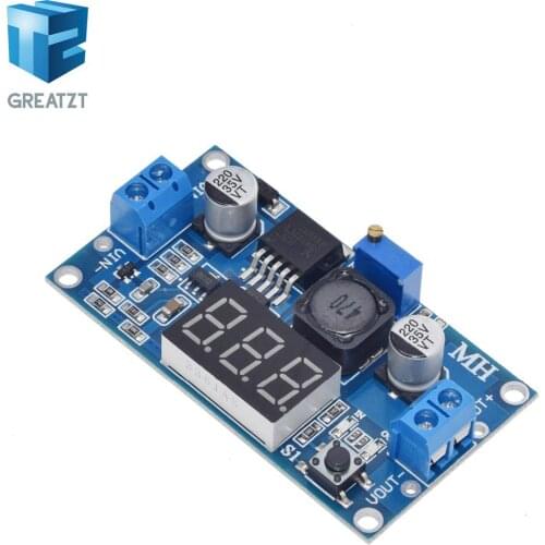 GREATZT LM2596 BUCK 3A DC-DC Voltage Adjustable Step-Down Power Module + Blue LED Voltmeter