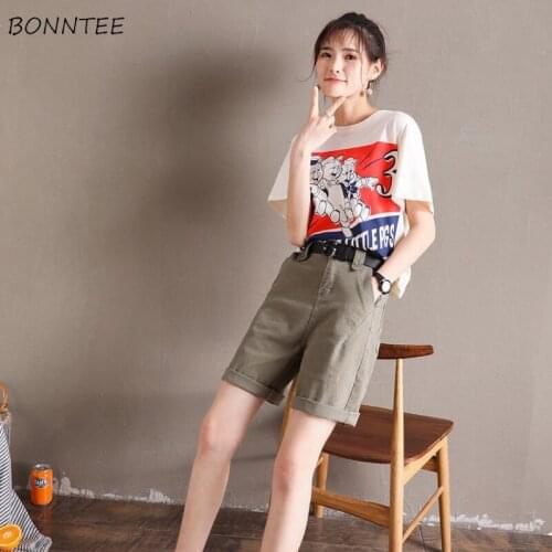 Shorts Women Fashion Straight Trousers New Casual Comfortable Elegant Wild Summer Slim Harajuku High Waist Preppy Style Oversize