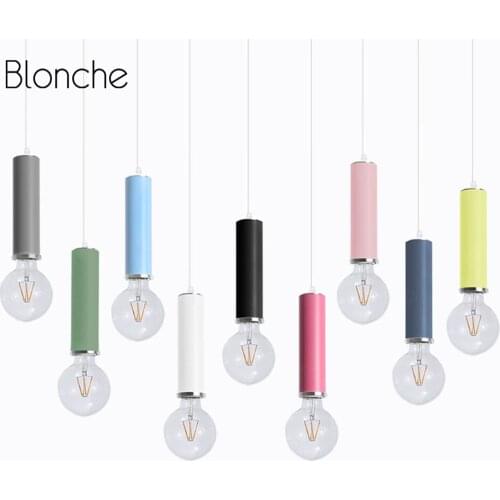 Nordic Multicolor Pendant Lights Modern Aluminum Simple Hanging Lamp for Indoor Kitchen Dining Room Bedroom Deco Light Fixtures