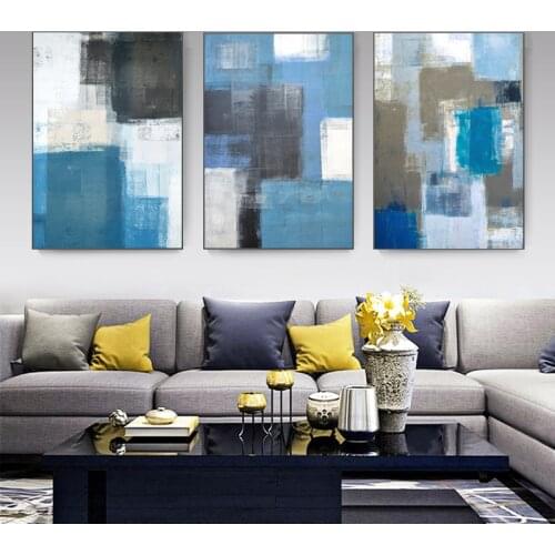 Modern Abstract Canvas Painting Wall Art Prints Minimalist Blue Graffiti Poster Decorative Pictures for living Room Nordic Decor