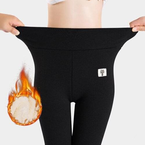 Warm Women Pants Winter Skinny Thick Velvet Wool Fleece Leggins Trousers Lambskin Cashmere Pants Female Leggings