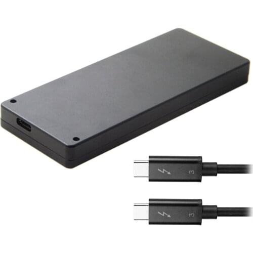 Thunderbolt 3 USB 4 to PCI Express PCI-E to 80mm NVME NGFF M-key AHCI SSD Cartridge Enclosure with Thunderbolt3 Male Cable 30cm