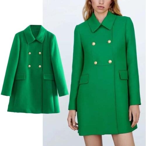 Klkxmyt Za Women Trench Coat 2021 Fashion Breasted Slim Fit Windbreaker Long Jacket Ladies Vintage Long Sleeve Women Autumn Coat