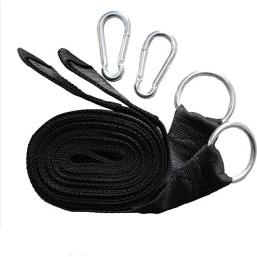 Outdoor Camping Hiking Hammock Hanging Belt Hammock Strap Rope with Metal Buckle Load Bind Rope Hold 200kg