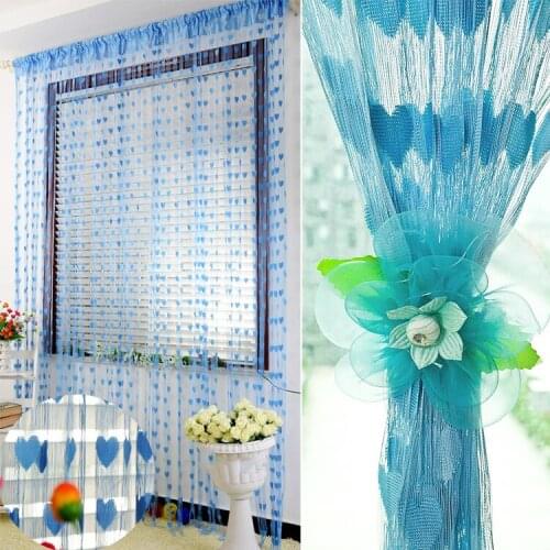 High Quality Romantic Heart Line Tassel String Door Curtain Window Room Divider Curtain Valance Size:1m*2m,9 Colors