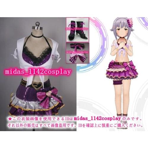 High Quality CINDERELLA MASTER koshimizu sachiko cosplay costume Purple sequin fabric cosplay costume