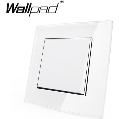 1 Gang Reset Switch Wallpad 110-250V White Luxury Glass EU European Style 1 Gang Reset Momentary Light Switch with Claws Back