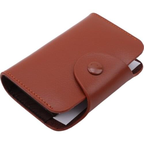1 Pc 11 Slots Card Holder PU Leather Solid Color Card Wallet Zipper Business Card Case Unisex Cards Coin Purse Bag