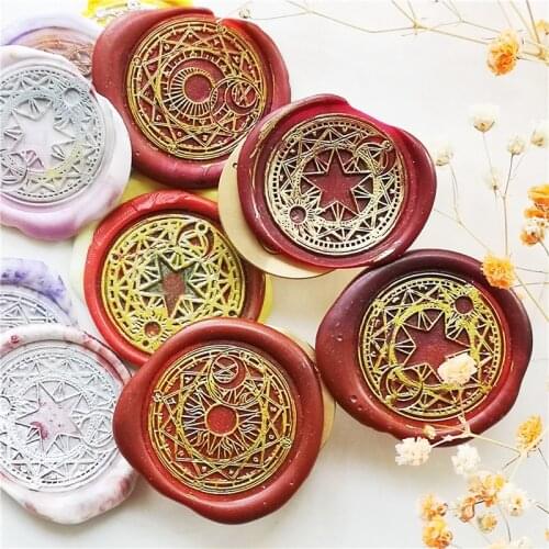 13 style choose 1pcs Star Cardcaptor Sakura Power Sun and Moon Magic pattern Gold Plated Wax Seal Stamp sealing wax stamp head
